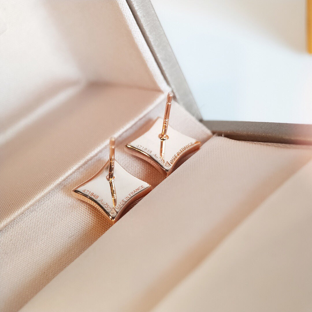 [BLUE TEARS]STAR MOP PINK GOLD EARRINGS