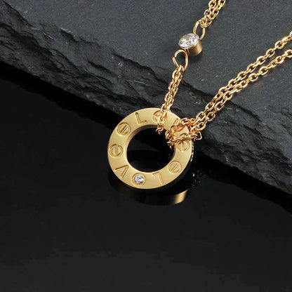 [BLUE TEARS]LOVE NECKLACE 16MM 2 DIAMONDS