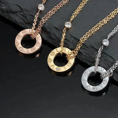 [BLUE TEARS]LOVE NECKLACE 16MM 2 DIAMONDS