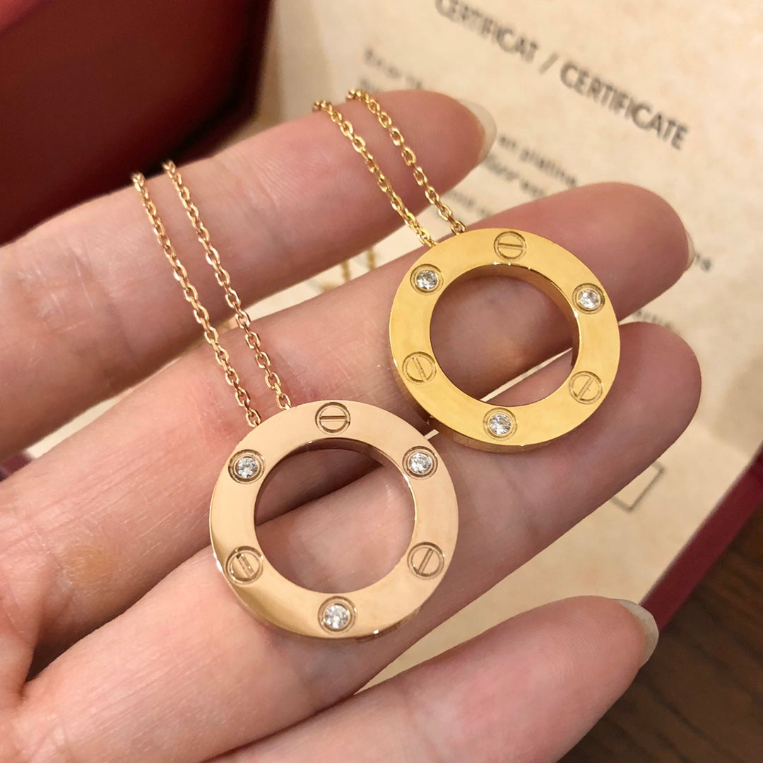 [BLUE TEARS]LOVE NECKLACE 16MM 3 DIAMONDS