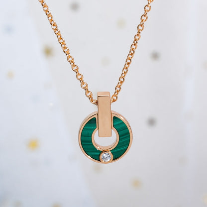 [BLUE TEARS]GARI NECKLACE PINK GOLD MALACHITE