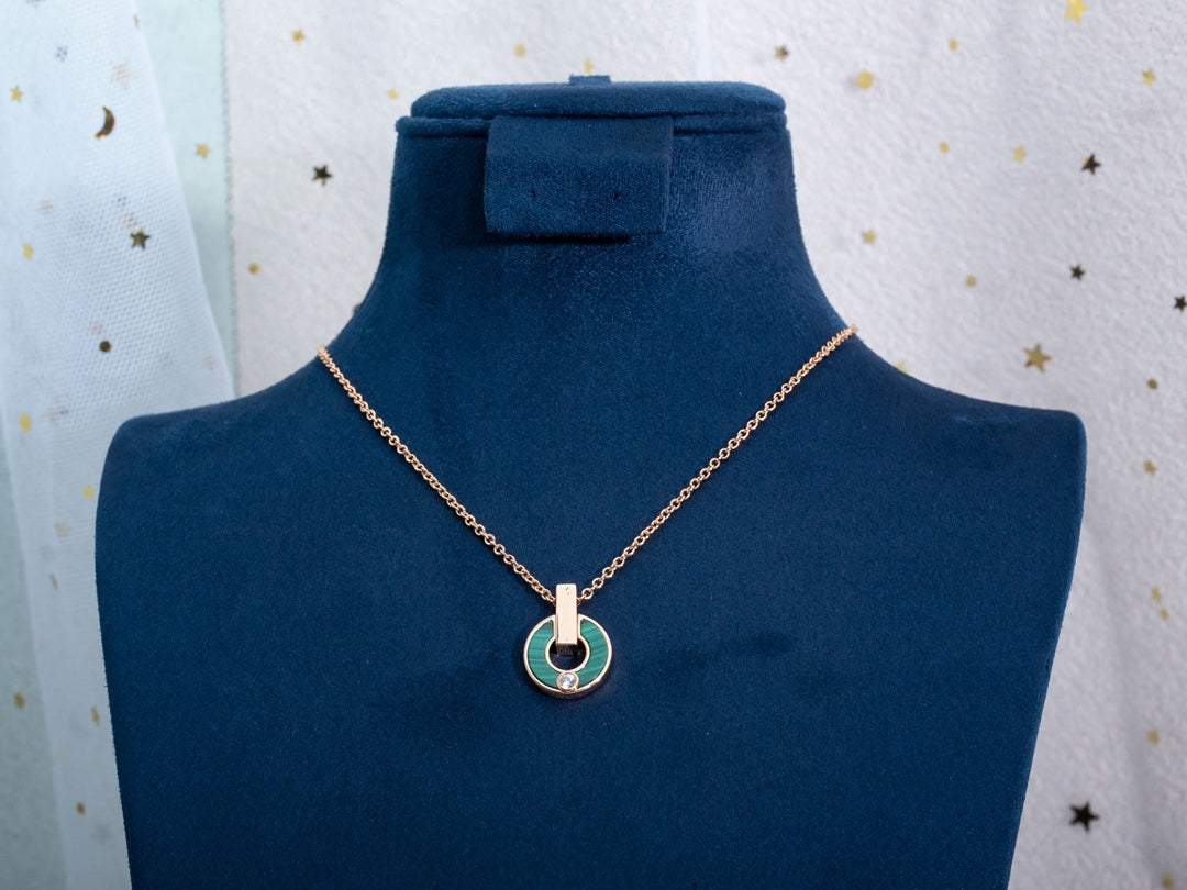[BLUE TEARS]GARI NECKLACE PINK GOLD MALACHITE