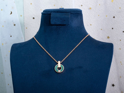 [BLUE TEARS]GARI NECKLACE PINK GOLD MALACHITE