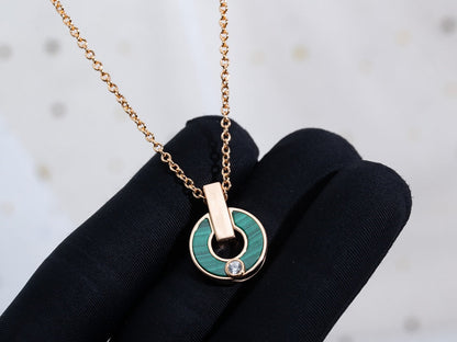 [BLUE TEARS]GARI NECKLACE PINK GOLD MALACHITE