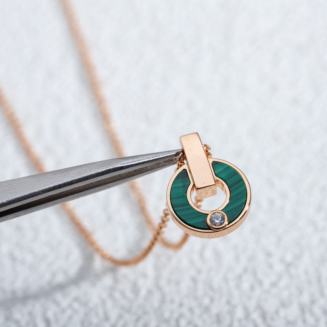 [BLUE TEARS]GARI NECKLACE PINK GOLD MALACHITE