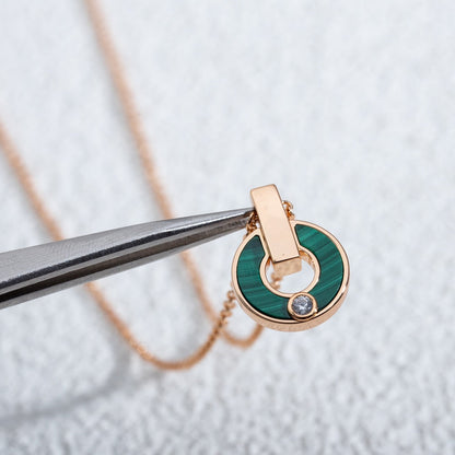 [BLUE TEARS]GARI NECKLACE PINK GOLD MALACHITE