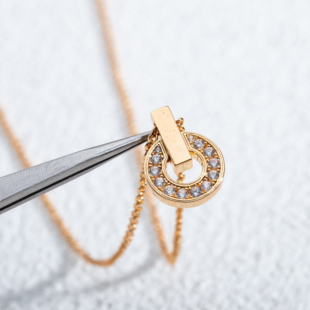 [BLUE TEARS]GARI NECKLACE PINK GOLD DIAMOND