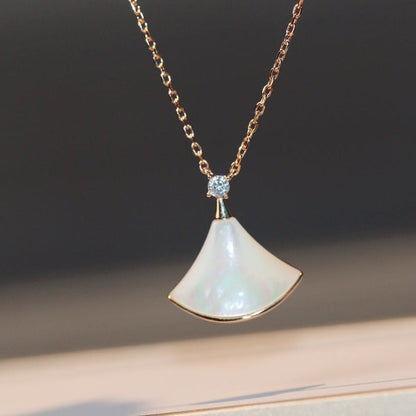 [BLUE TEARS]DREAM NECKLACE WHITE MOP PINK GOLD 1 DIAMOND