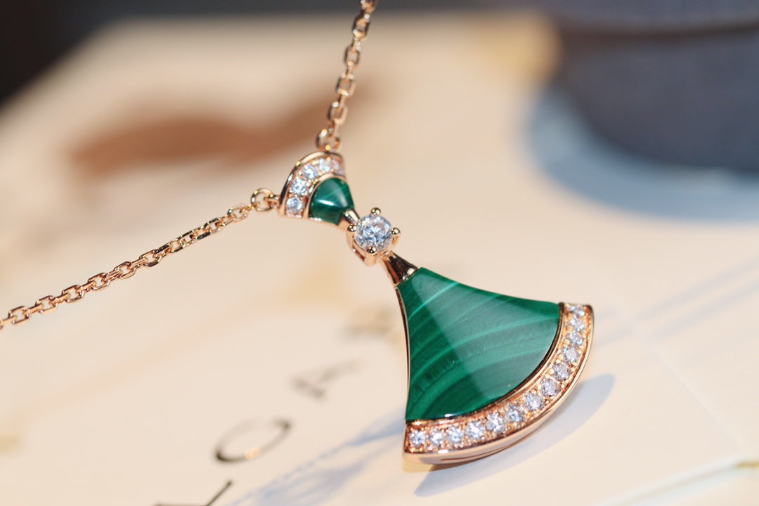 [BLUE TEARS]DREAM NECKLACE MALACHITE DIAMOND