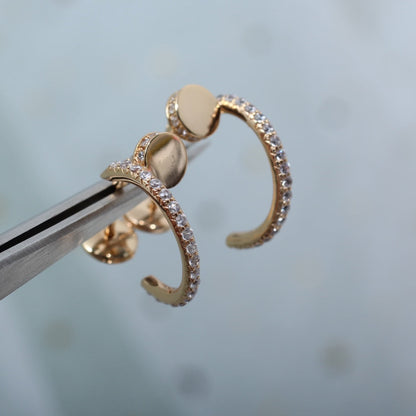[BLUE TEARS]JUSTE EARRINGS 12.75MM PINK GOLD DIAMOND