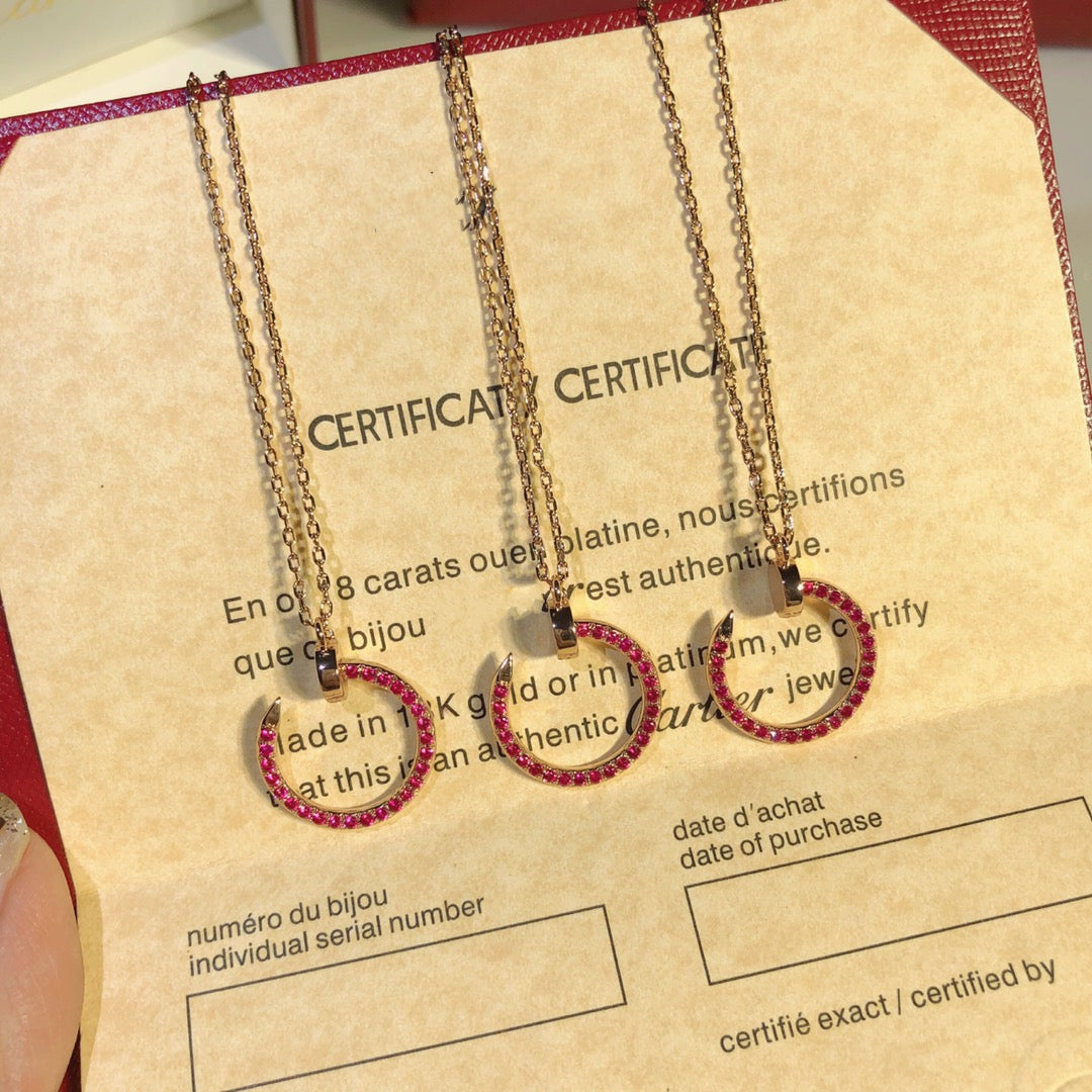 [BLUE TEARS]JUSTE NECKLACE GOLD RED DIAMONDS