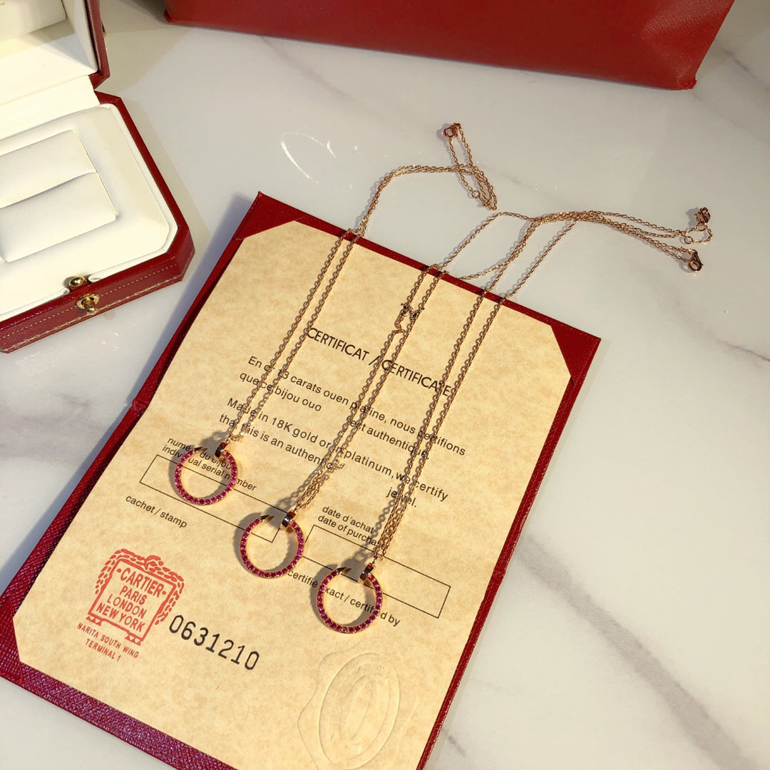 [BLUE TEARS]JUSTE NECKLACE GOLD RED DIAMONDS