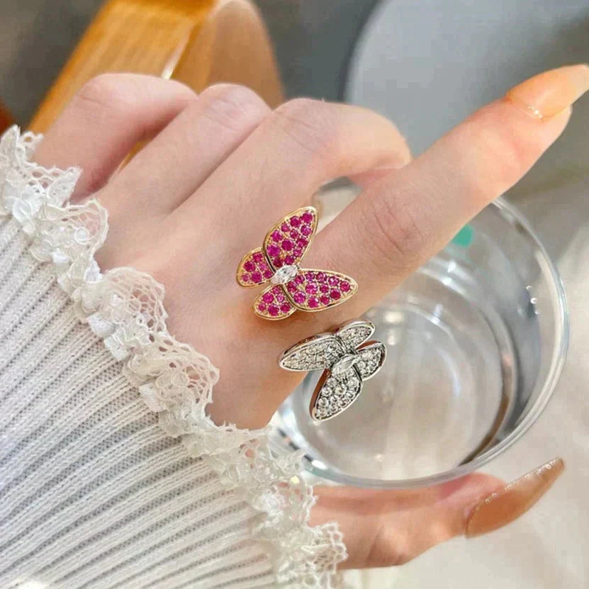[BLUE TEARS]TWIN BUTTERFLY DIAMOND RING