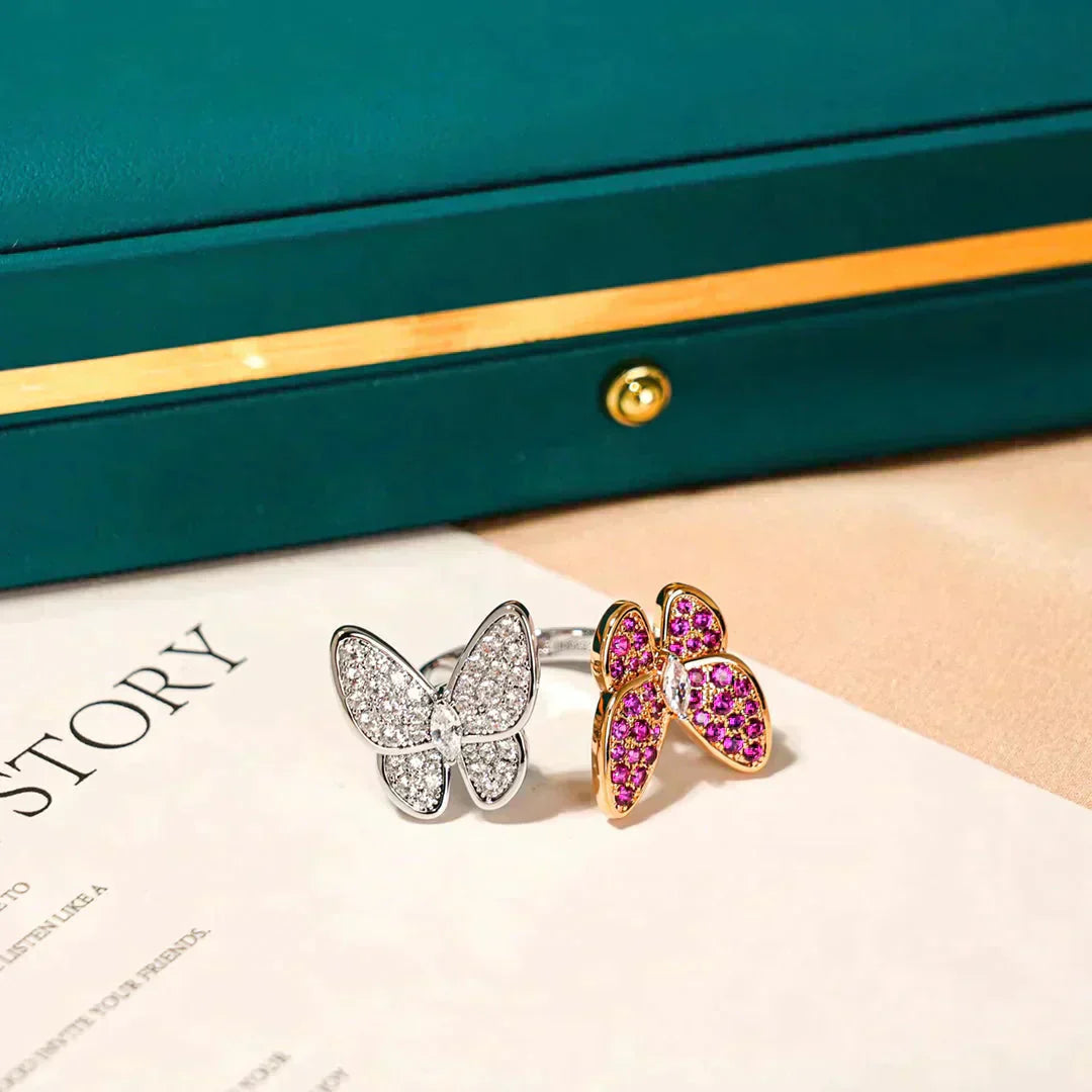 [BLUE TEARS]TWIN BUTTERFLY DIAMOND RING