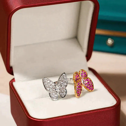 [BLUE TEARS]TWIN BUTTERFLY DIAMOND RING