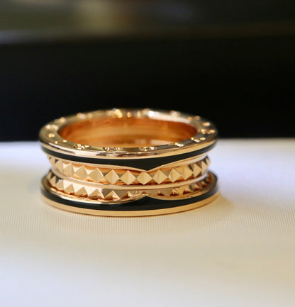 [BLUE TEARS]ZERO 1 PINK GOLD BLACK CERAMIC RING