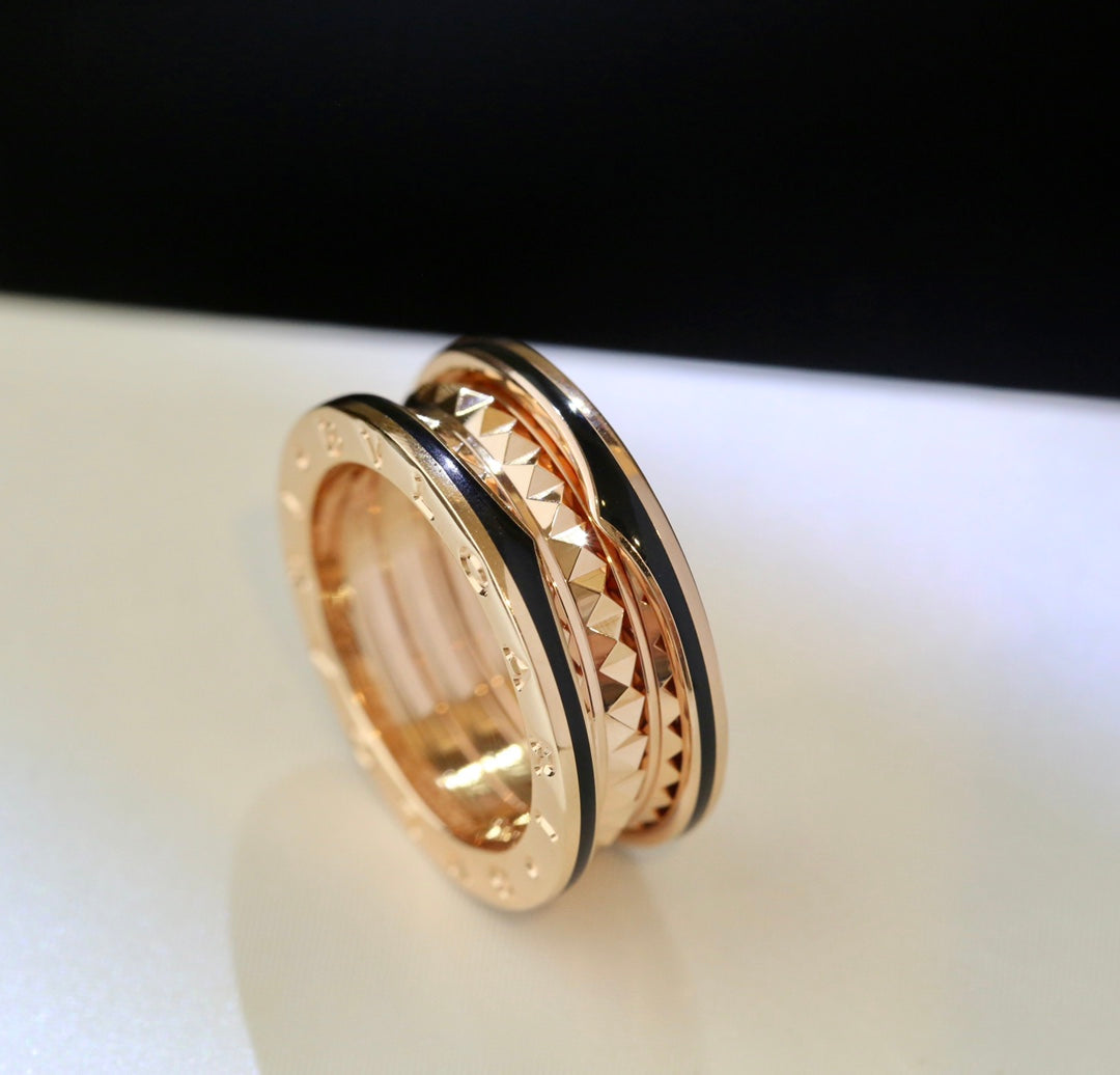 [BLUE TEARS]ZERO 1 PINK GOLD BLACK CERAMIC RING
