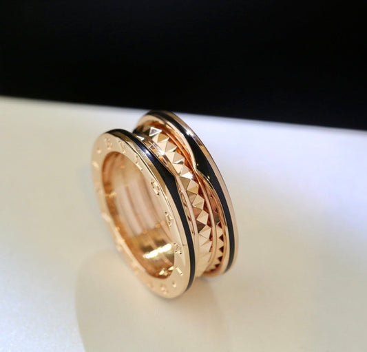 [BLUE TEARS]ZERO 1 PINK GOLD BLACK CERAMIC RING