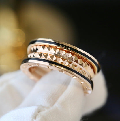 [BLUE TEARS]ZERO 1 PINK GOLD BLACK CERAMIC RING