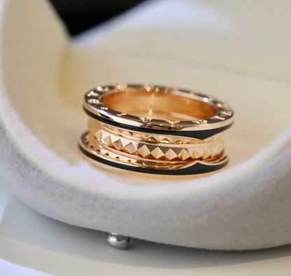[BLUE TEARS]ZERO 1 PINK GOLD BLACK CERAMIC RING