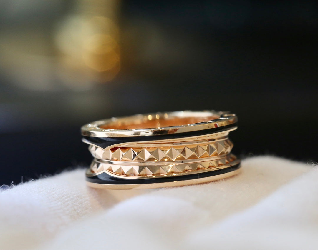 [BLUE TEARS]ZERO 1 PINK GOLD BLACK CERAMIC RING
