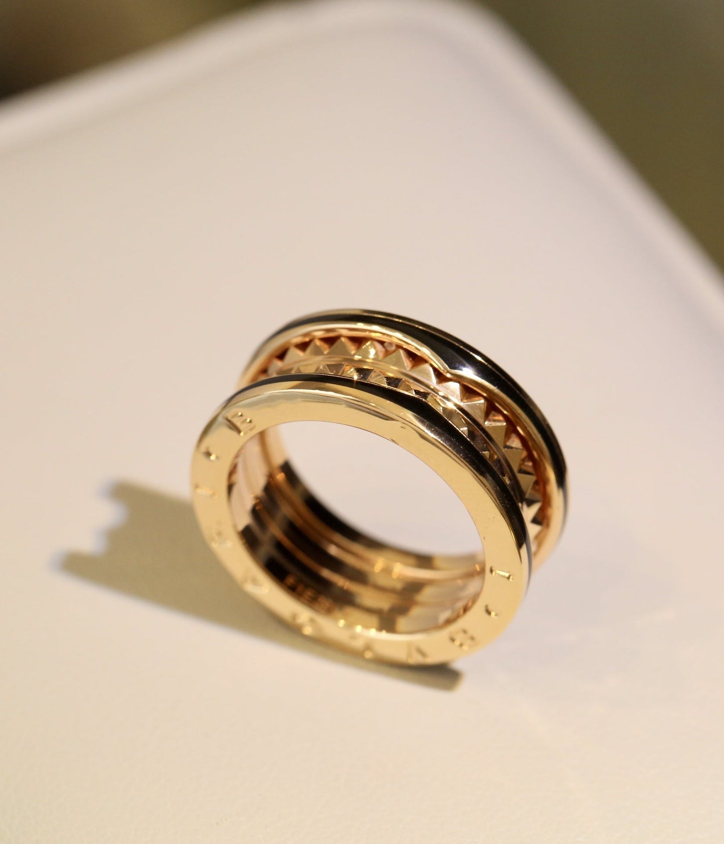 [BLUE TEARS]ZERO 1 PINK GOLD BLACK CERAMIC RING