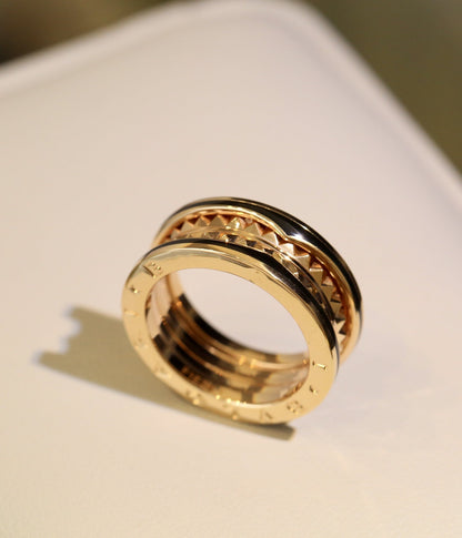[BLUE TEARS]ZERO 1 PINK GOLD BLACK CERAMIC RING