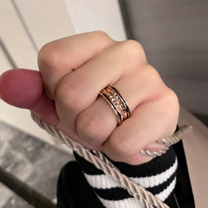 [BLUE TEARS]ZERO 1 PINK GOLD BLACK CERAMIC RING