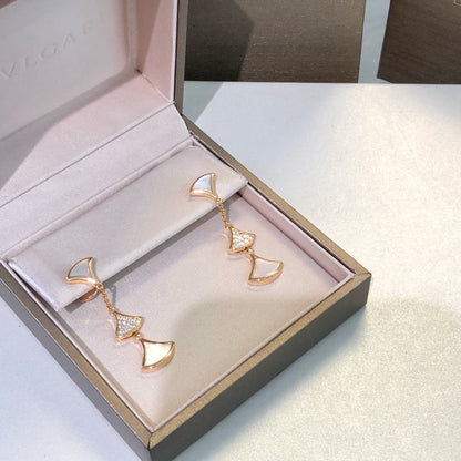 [BLUE TEARS]DREAM EARRINGS 3 MOTIFS DIAMOND MOP PINK GOLD