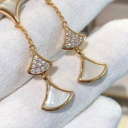 [BLUE TEARS]DREAM EARRINGS 3 MOTIFS DIAMOND MOP PINK GOLD