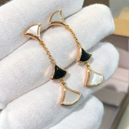 [BLUE TEARS]DREAM EARRINGS 3 MOTIFS ONYX MOP PINK GOLD