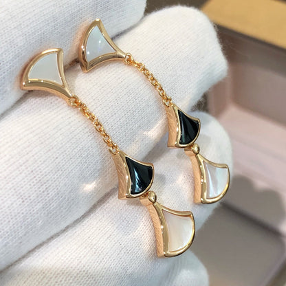 [BLUE TEARS]DREAM EARRINGS 3 MOTIFS ONYX MOP PINK GOLD