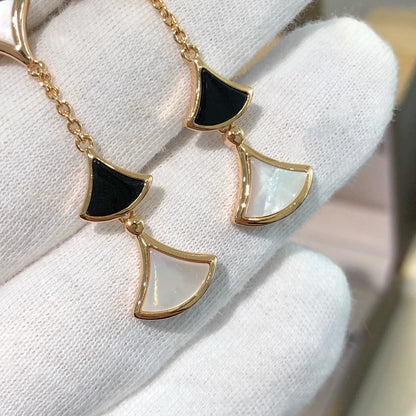 [BLUE TEARS]DREAM EARRINGS 3 MOTIFS ONYX MOP PINK GOLD
