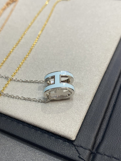 [BLUE TEARS]POP H LIGHT BLUE NECKLACE