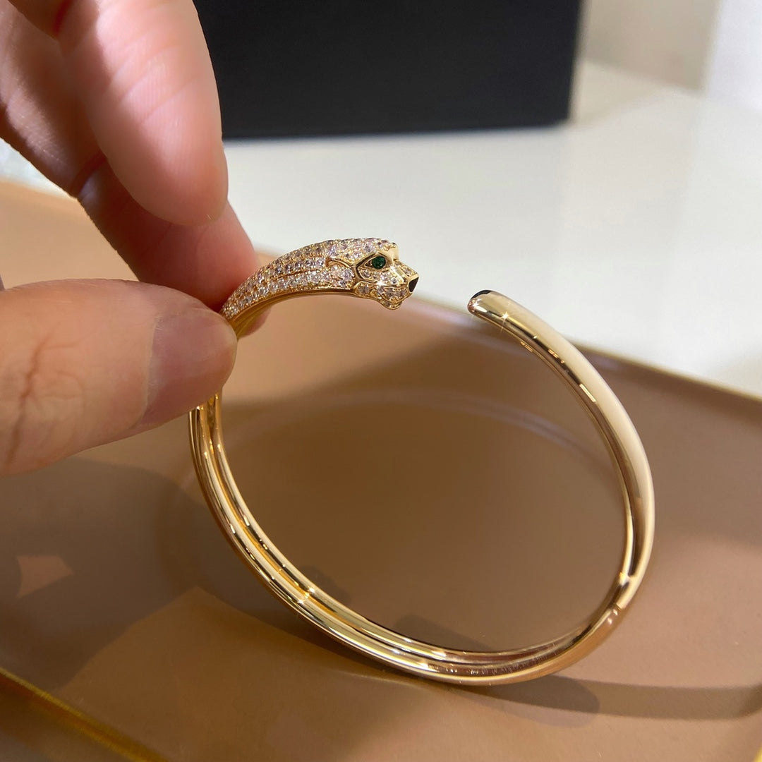 [BLUE TEARS]PANTHERE GOLD DIAMOND OPEN BRACELET