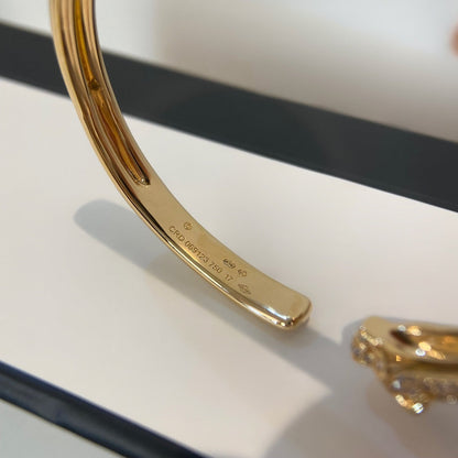 [BLUE TEARS]PANTHERE GOLD DIAMOND OPEN BRACELET