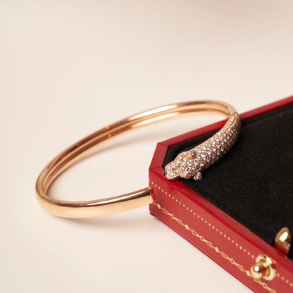 [BLUE TEARS]PANTHERE ROSE GOLD DIAMOND OPEN BRACELET