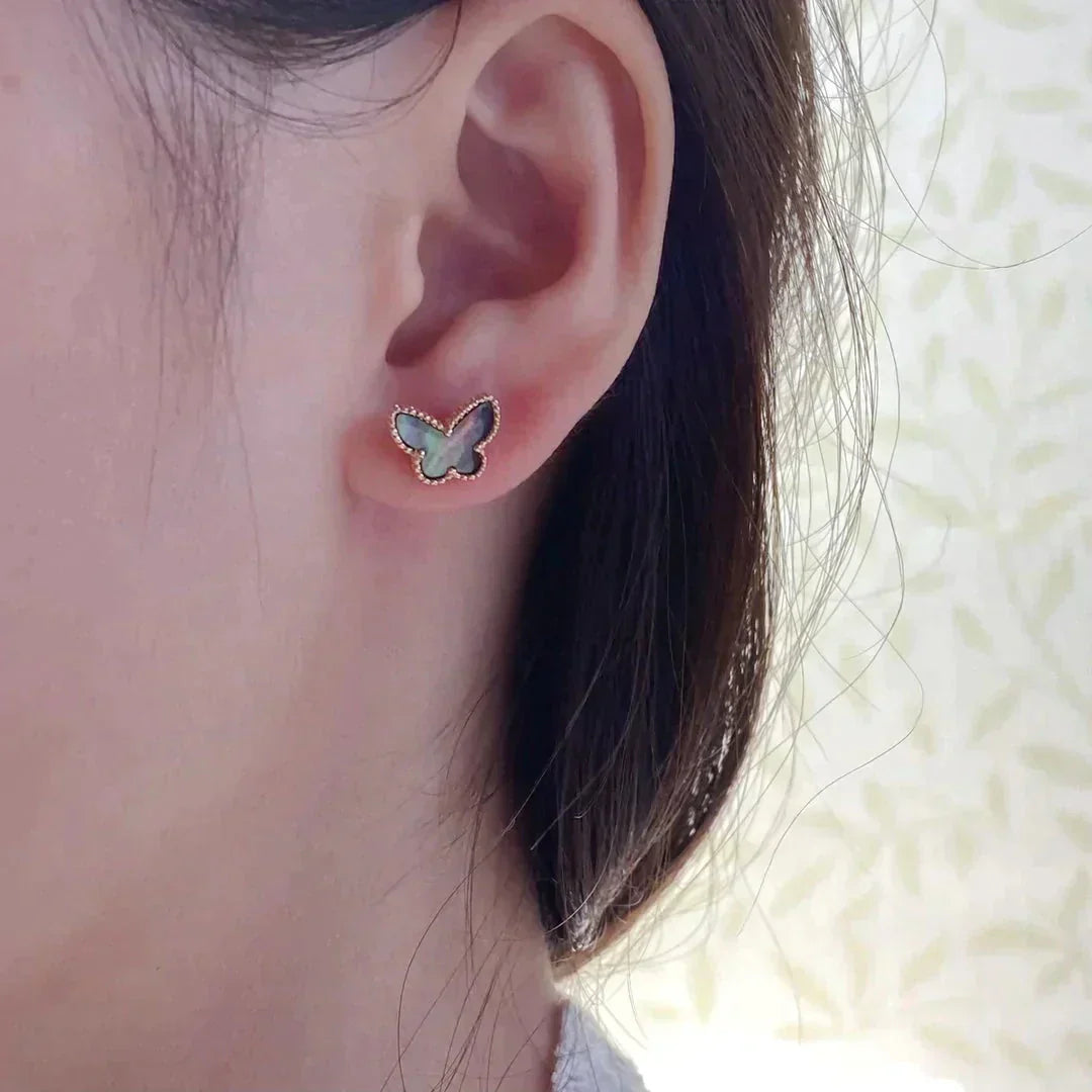 [BLUE TEARS]BUTTERFLY DARK MOP  EARRINGS
