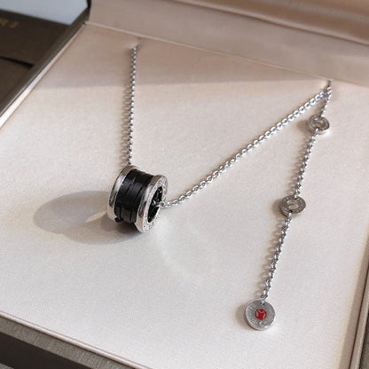 [BLUE TEARS]ZERO 1 BLACK CERAMIC SILVER NECKLACE
