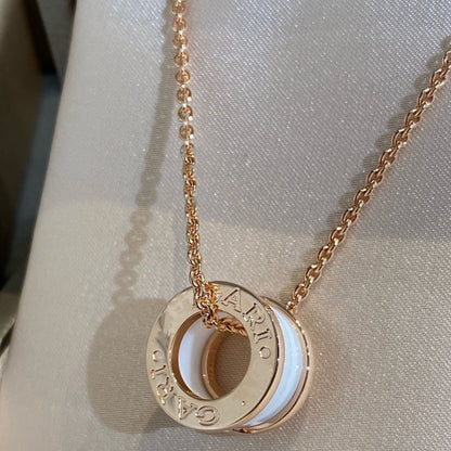 [BLUE TEARS]ZERO 1 WHITE CERAMIC PINK GOLD NECKLACE