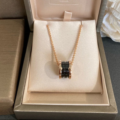 [BLUE TEARS]ZERO 1 BLACK CERAMIC PINK GOLD NECKLACE