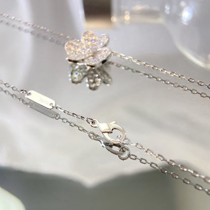 [BLUE TEARS]FLOWER DIAMOND NECKLACE