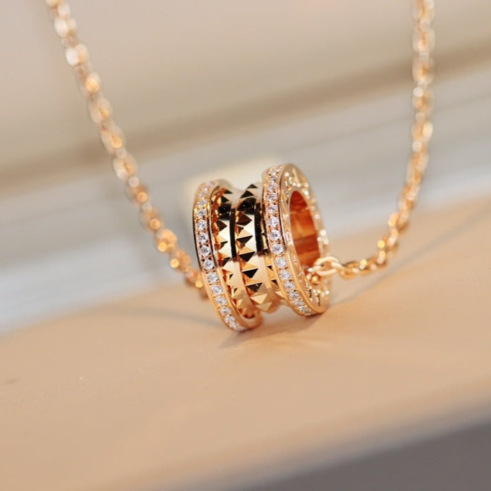 [BLUE TEARS]ZERO 1 ROCK PEDANT PINK GOLD NECKLACE