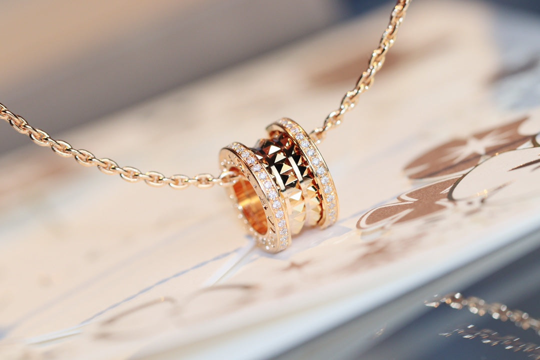 [BLUE TEARS]ZERO 1 ROCK PEDANT PINK GOLD NECKLACE