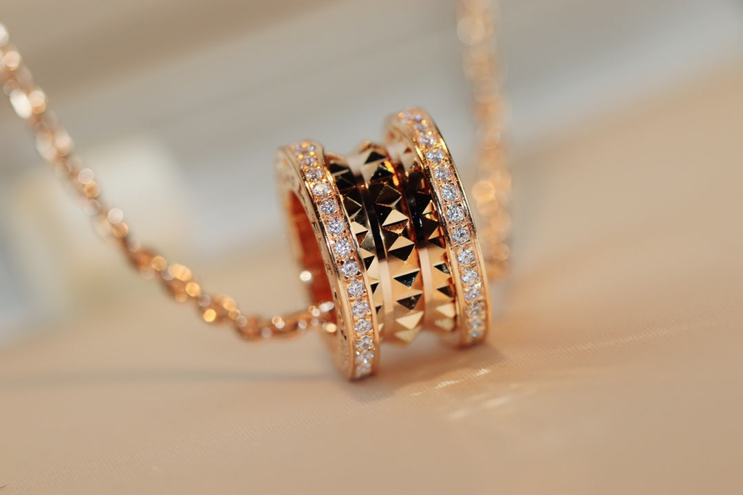 [BLUE TEARS]ZERO 1 ROCK PEDANT PINK GOLD NECKLACE