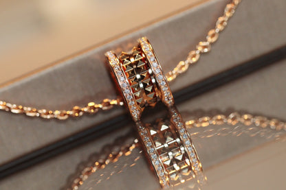[BLUE TEARS]ZERO 1 ROCK PEDANT PINK GOLD NECKLACE