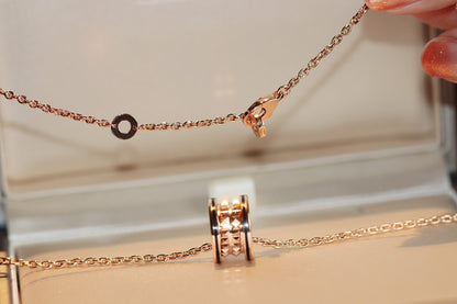 [BLUE TEARS]ZERO 1 ROCK PEDANT PINK GOLD BLACK NECKLACE