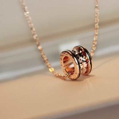 [BLUE TEARS]ZERO 1 ROCK PEDANT PINK GOLD BLACK NECKLACE