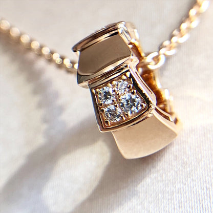 [BLUE TEARS]SERPENTI PEDANT DIAMOND PINK GOLD NECKLACE