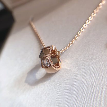 [BLUE TEARS]SERPENTI PEDANT DIAMOND PINK GOLD NECKLACE